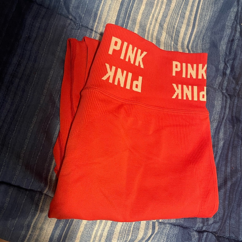 VS PINK Red Leggings NWOT